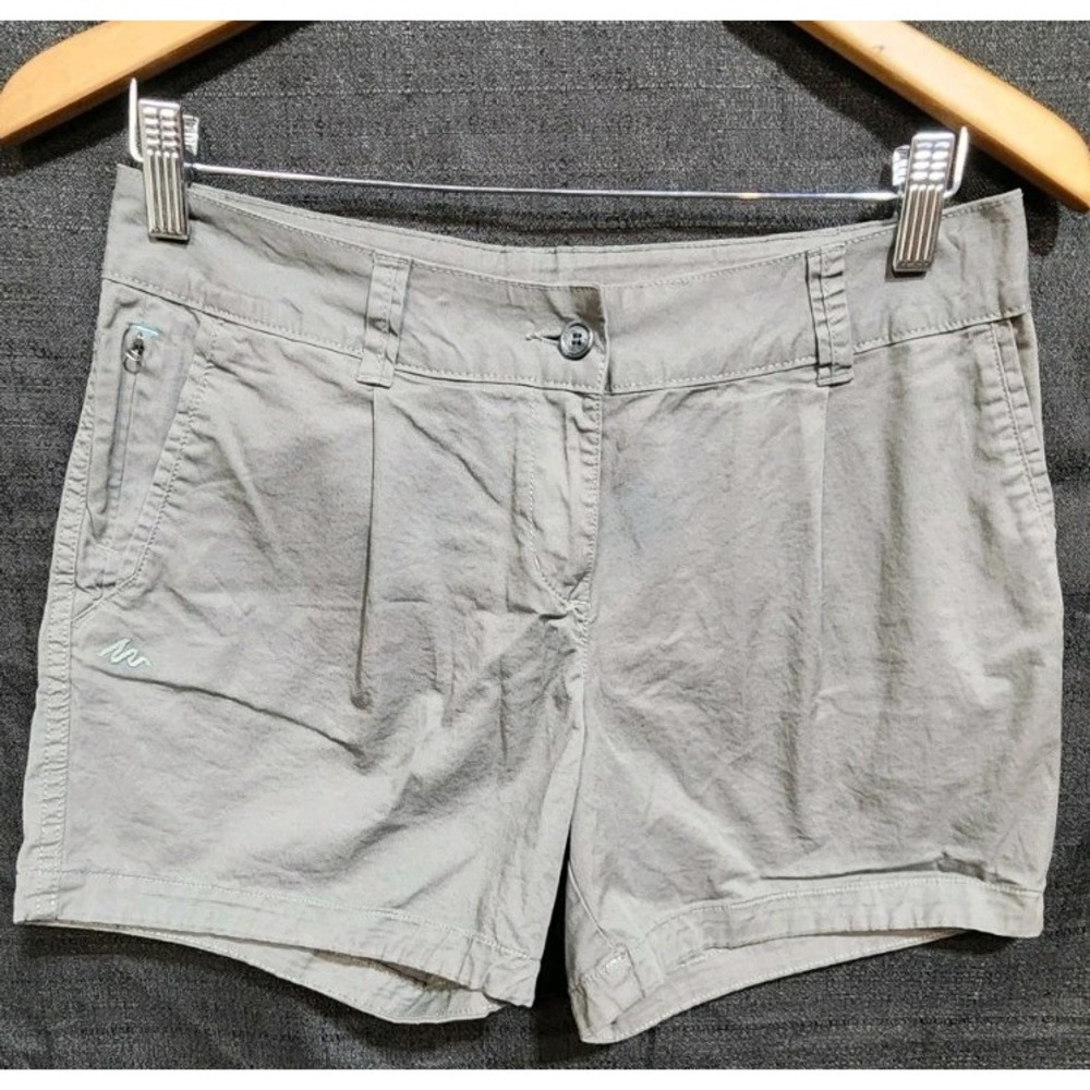 QUECHUA Decathlon Womans Cargo Shorts Gray Hiking Outdoors Utility Sz 10 EUC